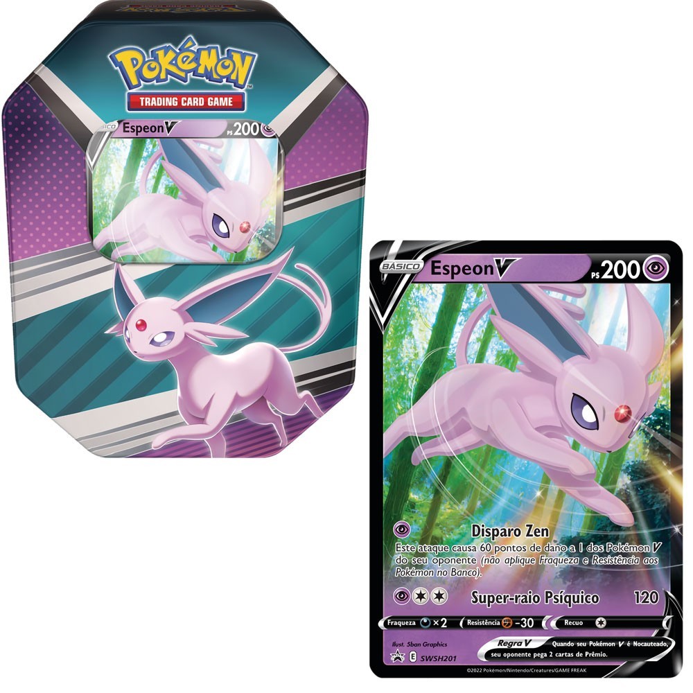 Pokémon Lata Heróis Espeon V Copag Cartas Colecionáveis