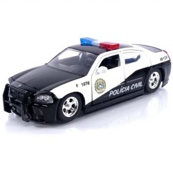 Miniatura Fast & Furious Velozes e Furiosos Policia Civil Dodge Charger 2006 escala 1:24  Jada