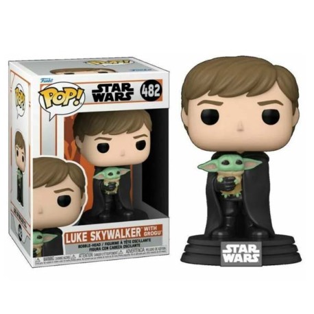 Boneco Star Wars Luke Skywalker With Grogu Pop Funko 482