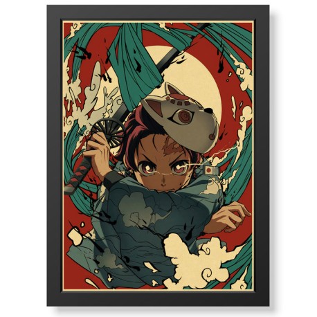 Quadro Decorativo Demon Slayer Kimetsu no Yaiba Tanjiro Kamado Mangá geek.frame