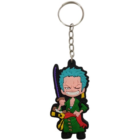 Chaveiro Emborrachado One Piece Roronoa Zoro com Espada Enma