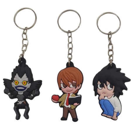 3 Chaveiros Emborrachados Death Note Light Yagami L Ryuk