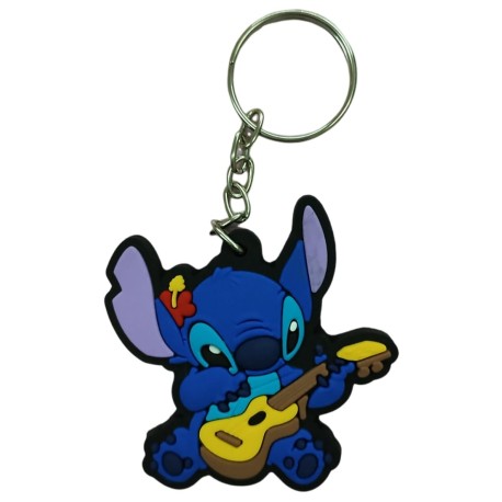 Chaveiro Emborrachado Stitch com Violão