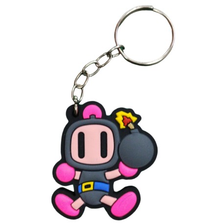 Chaveiro Emborrachado Bomberman Preto Kurobon