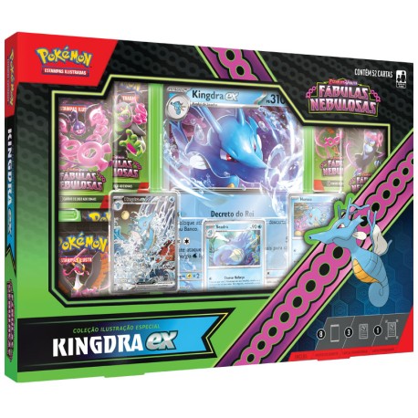 Box Pokémon Escarlate e Violeta Fábulas Nebulosas Kingdra EX Copag