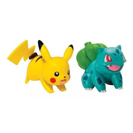 2 Bonecos Pokémon Pikachu VS Bulbasaur Tomy