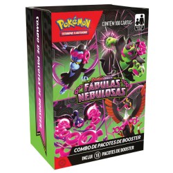 Box 18 Boosters Cards Pokémon Escarlate e Violeta Fábulas Nebulosas Copag