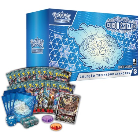 Box Elite Pokémon Escarlate e Violeta Coroa Estelar Coleção Treinador Avançado Copag