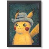 Quadro Decorativo Pokémon Pikachu Van Gogh Autorretrato geek.frame