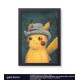 Quadro Decorativo Pokémon Pikachu Van Gogh Autorretrato geek.frame