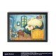 Quadro Decorativo Pokémon Snorlax Van Gogh geek.frame