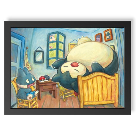 Quadro Decorativo Pokémon Snorlax Van Gogh geek.frame