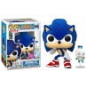 Boneco Sonic The Hedgehog Sonic With Hero Chao Flocked Pop Funko 1036