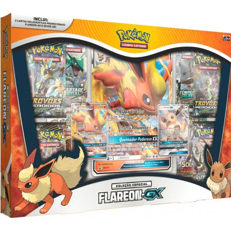 Box Pokémon Coleção Especial Flareon Gx Copag