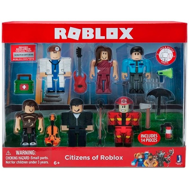 6 Bonecos Roblox Citizens Of Roblox Com Acessórios Jazwares - 