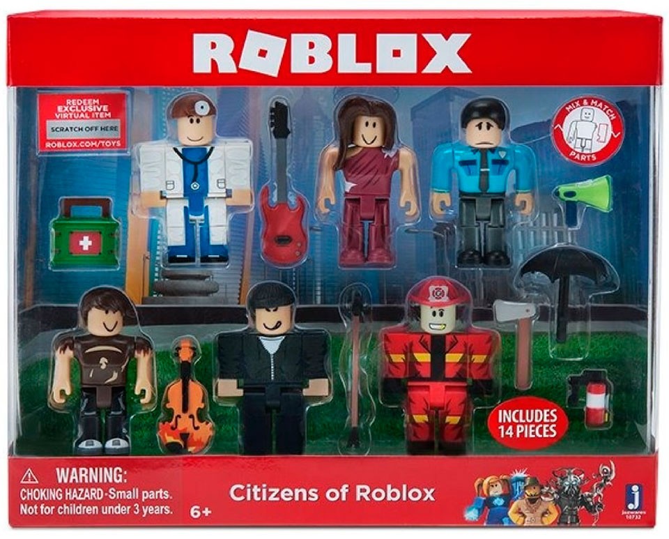 6 Bonecos Roblox Citizens Of Roblox Com Acessorios Jazwares - 6 bonecos roblox citizans of roblox com 8 acessórios