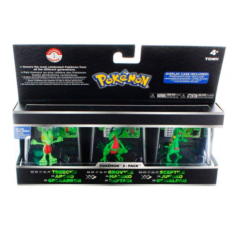 Pokemon Trainer's Choice Mini Figure 3-pack Treecko Grovyle Sceptile TOMY  for sale online