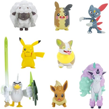 Boneco Pokémon Morpeko Ponyta Eevee Battle Figure Multi-Pack 8 figures Wicked Cool Toys Sunny