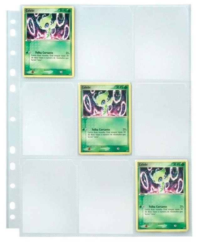 Pasta Tipo Fichário Pokémon + 30 Folhas Yes + 9 Cards